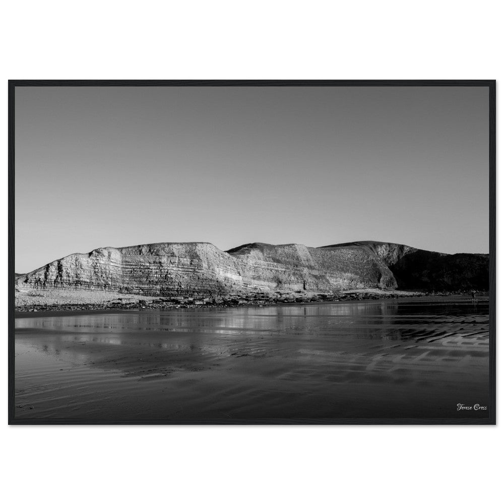 Natures Presentation - Mountains in Rhoose Wales UK - Premium Matte Paper Poster - Wooden Framed