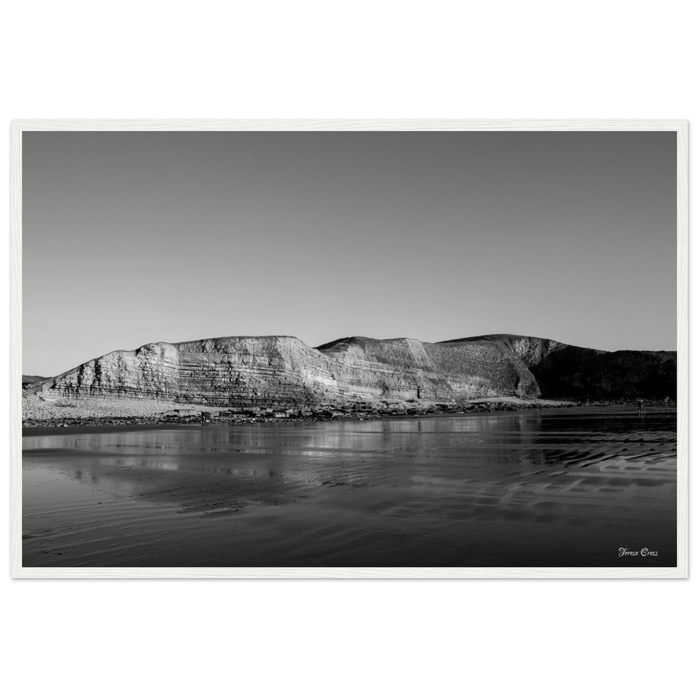 Natures Presentation - Mountains in Rhoose Wales UK - Premium Matte Paper Poster - Wooden Framed