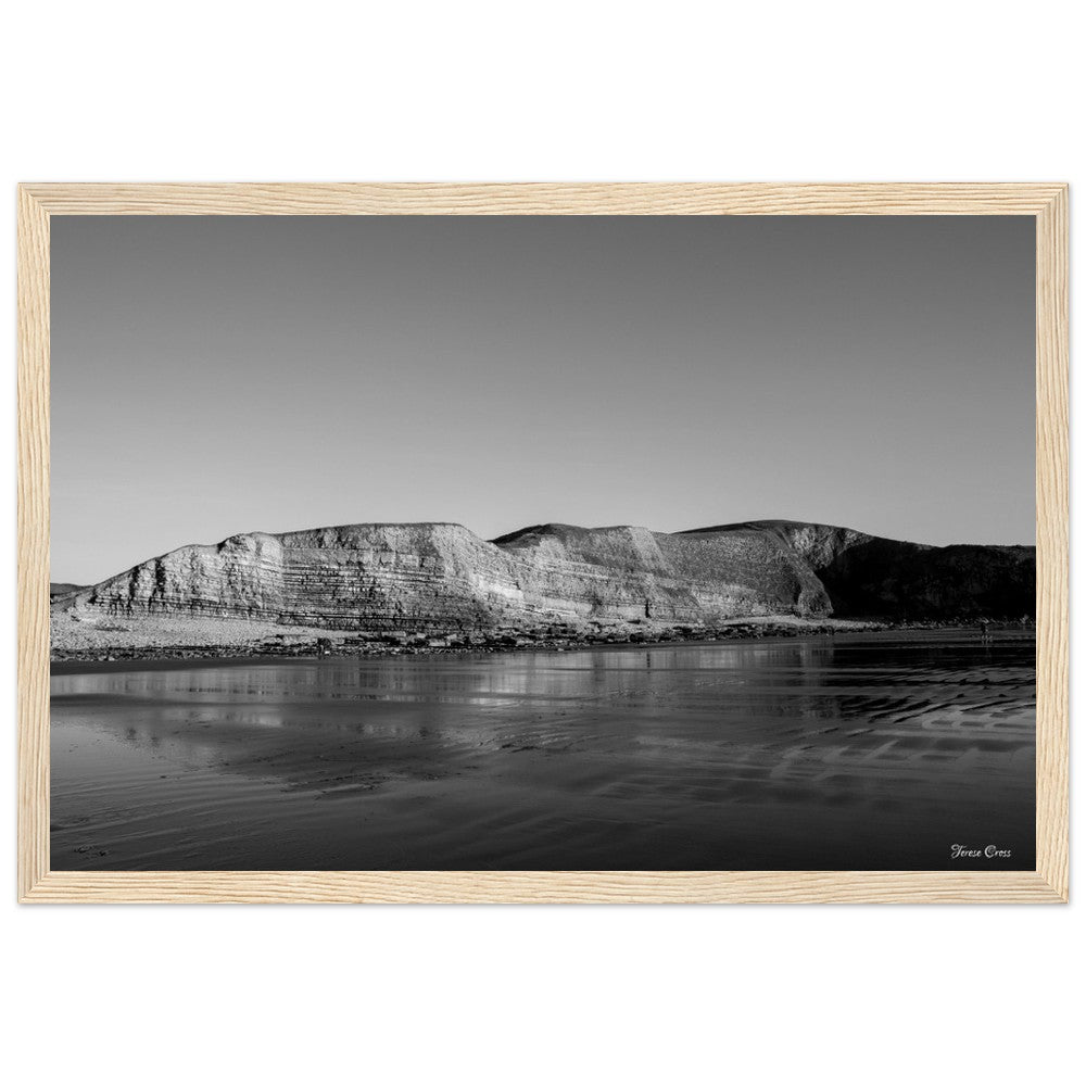 Natures Presentation - Mountains in Rhoose Wales UK - Premium Matte Paper Poster - Wooden Framed