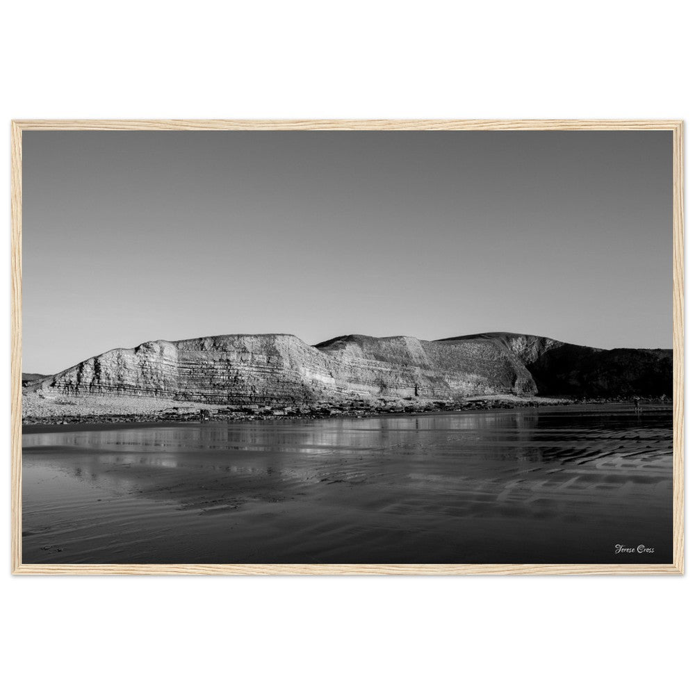 Natures Presentation - Mountains in Rhoose Wales UK - Premium Matte Paper Poster - Wooden Framed