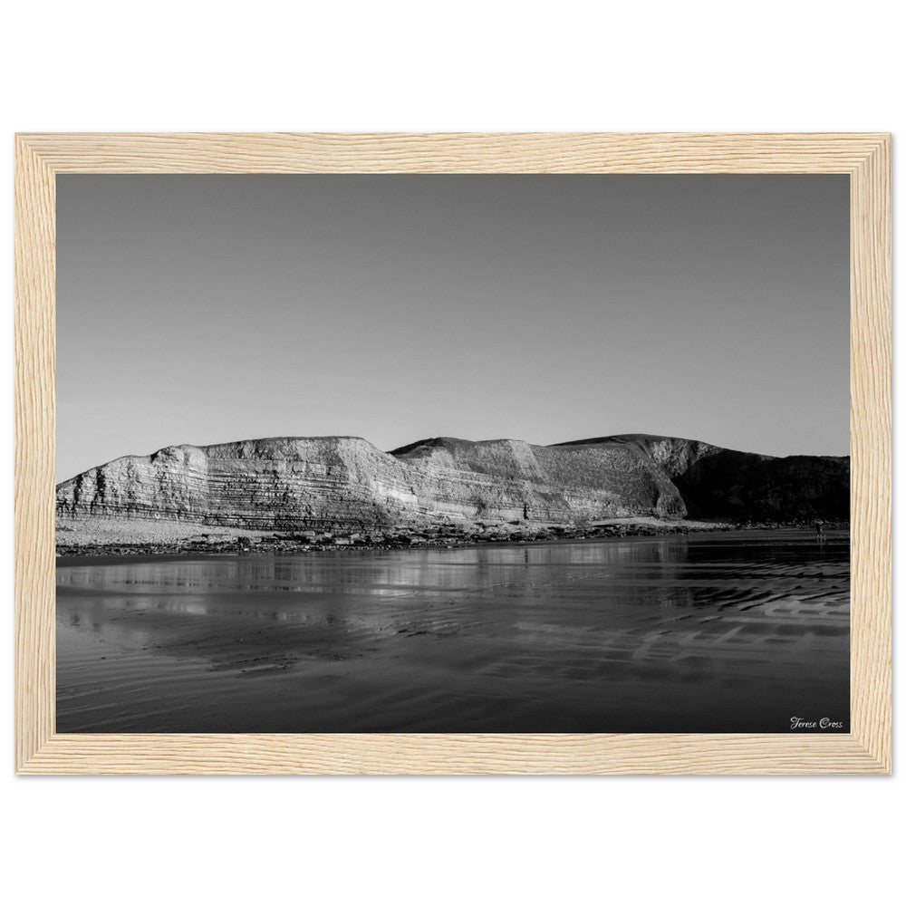 Natures Presentation - Mountains in Rhoose Wales UK - Premium Matte Paper Poster - Wooden Framed