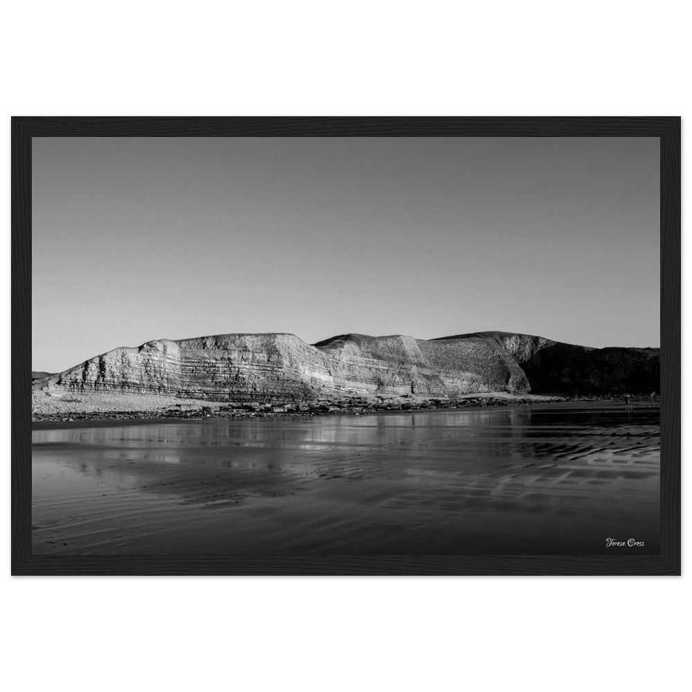 Natures Presentation - Mountains in Rhoose Wales UK - Premium Matte Paper Poster - Wooden Framed